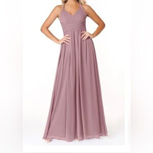 Dusty rose pink formal dress / gown / bridesmaids dress